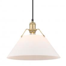  3306-L BCB-OP - Orwell BCB Large Pendant - 14" in Brushed Champagne Bronze with Opal Glass